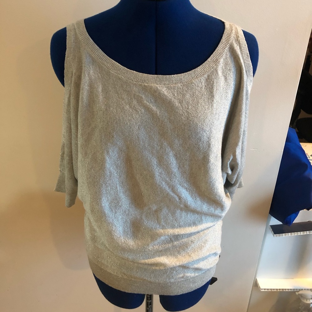 Metallic Open Shoulder Top